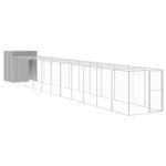 Petshop - Accesorii petshop - Culcusuri si custi - Custi interior si exterior - Cotet pui cu incinta gri deschis 165x1271x181cm otel galvanizat - Infinity.ro