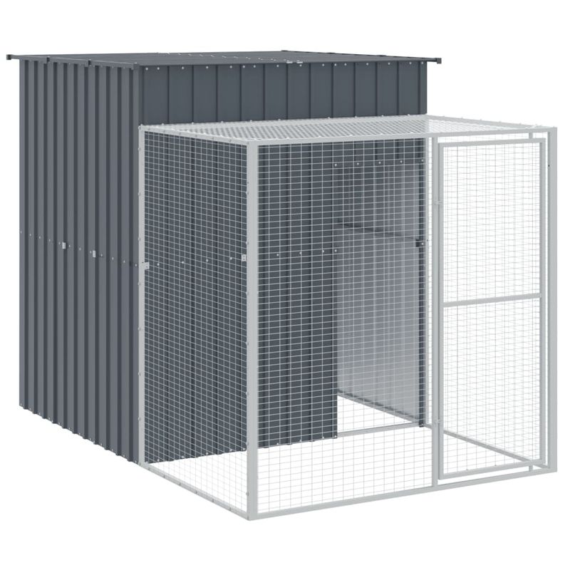 Petshop - Accesorii petshop - Culcusuri si custi - Custi interior si exterior - Cotet de pui cu incinta antracit 165x863x181 cm otel galvanizat - Infinity.ro