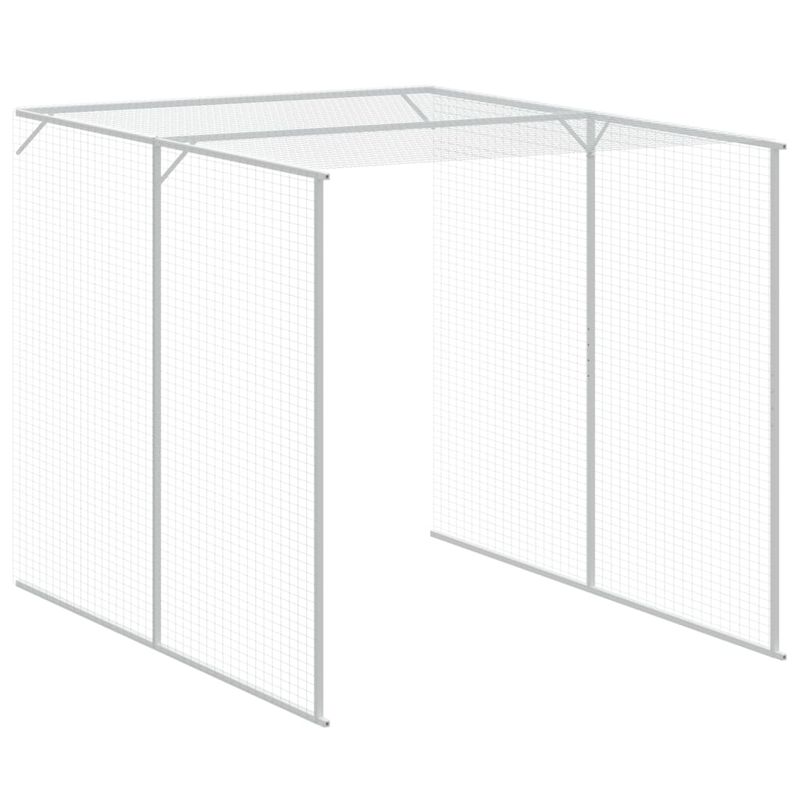 Petshop - Accesorii petshop - Culcusuri si custi - Custi interior si exterior - Cotet de pui cu incinta antracit 165x863x181 cm otel galvanizat - Infinity.ro