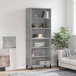 Casa si Gradina - Mobilier - Comode si corpuri - Comode - Dulap inalt, gri beton, 69,5x32,5x180 cm, lemn compozit - Infinity.ro