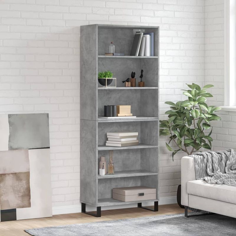Casa si Gradina - Mobilier - Comode si corpuri - Comode - Dulap inalt, gri beton, 69,5x32,5x180 cm, lemn compozit - Infinity.ro