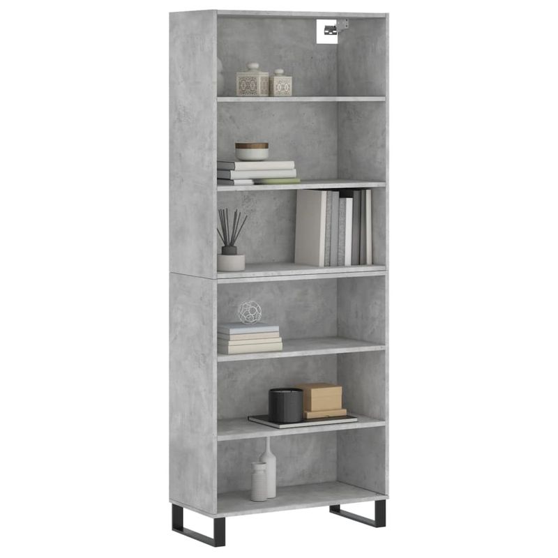 Casa si Gradina - Mobilier - Comode si corpuri - Comode - Dulap inalt, gri beton, 69,5x32,5x180 cm, lemn compozit - Infinity.ro
