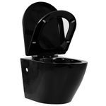 Casa si Gradina - Sanitare - Obiecte sanitare - Vase de toaleta - Vas toaleta suspendat cu rezervor incastrat, negru, ceramica - Infinity.ro