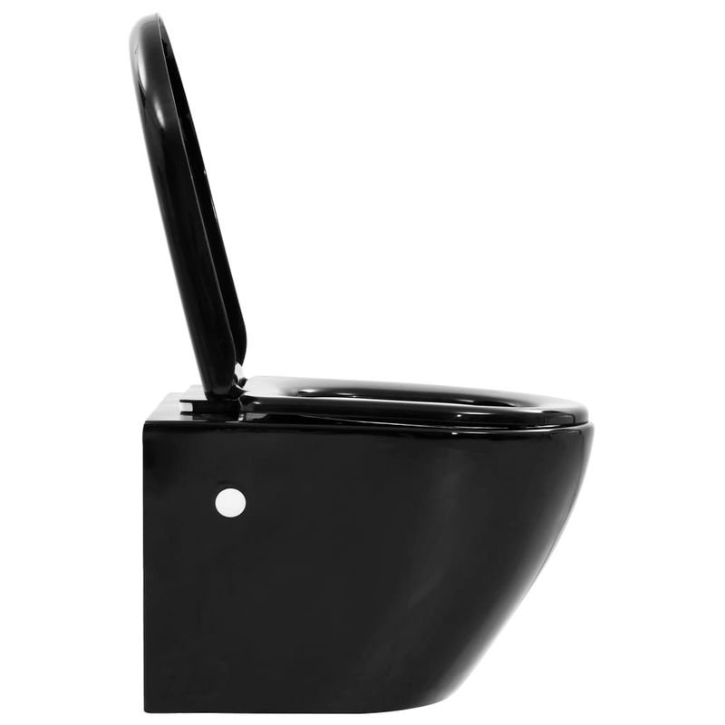 Casa si Gradina - Sanitare - Obiecte sanitare - Vase de toaleta - Vas toaleta suspendat cu rezervor incastrat, negru, ceramica - Infinity.ro