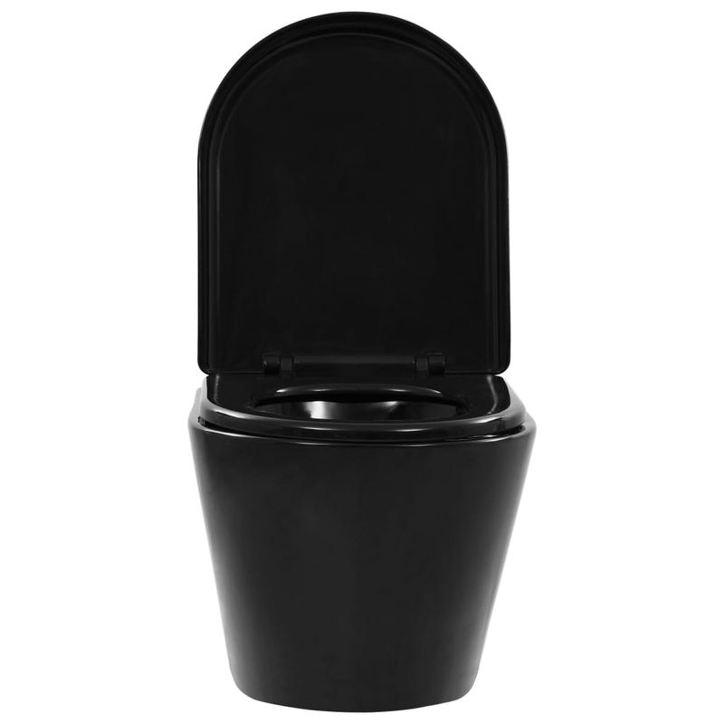 Casa si Gradina - Sanitare - Obiecte sanitare - Vase de toaleta - Vas toaleta suspendat cu rezervor incastrat, negru, ceramica - Infinity.ro
