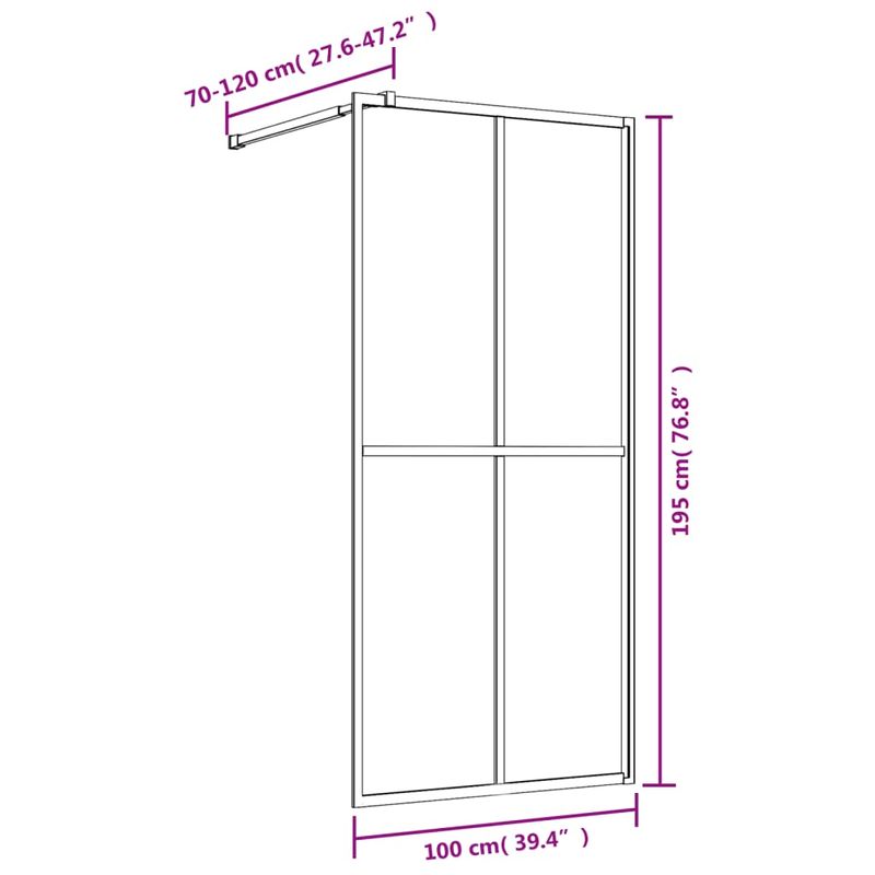 Casa si Gradina - Sanitare - Cazi si cabine de dus - Paravane si usi - Paravan dus walk-in, rosu, 100x195 cm, sticla ESG transparenta - Infinity.ro