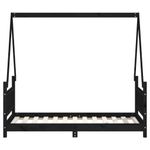 Casa si Gradina - Mobilier - Mobilier copii - Patuturi copii - Cadru de pat pentru copii, negru, 80x160 cm, lemn masiv de pin - Infinity.ro