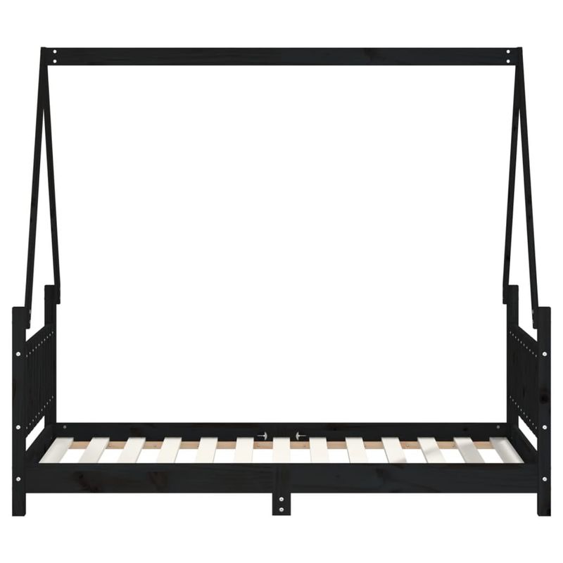 Casa si Gradina - Mobilier - Mobilier copii - Patuturi copii - Cadru de pat pentru copii, negru, 80x160 cm, lemn masiv de pin - Infinity.ro