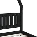 Casa si Gradina - Mobilier - Mobilier copii - Patuturi copii - Cadru de pat pentru copii, negru, 80x160 cm, lemn masiv de pin - Infinity.ro