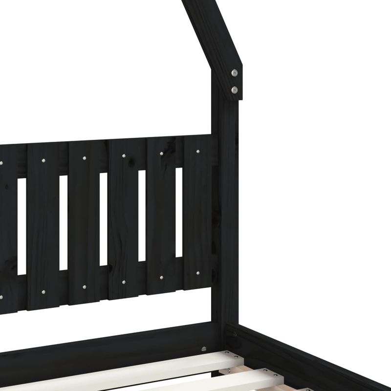 Casa si Gradina - Mobilier - Mobilier copii - Patuturi copii - Cadru de pat pentru copii, negru, 80x160 cm, lemn masiv de pin - Infinity.ro
