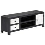 Casa si Gradina - Mobilier - Comode si corpuri - Comode - Comoda TV sculptata manual gri&alb 120x30x40cm lemn masiv mango - Infinity.ro
