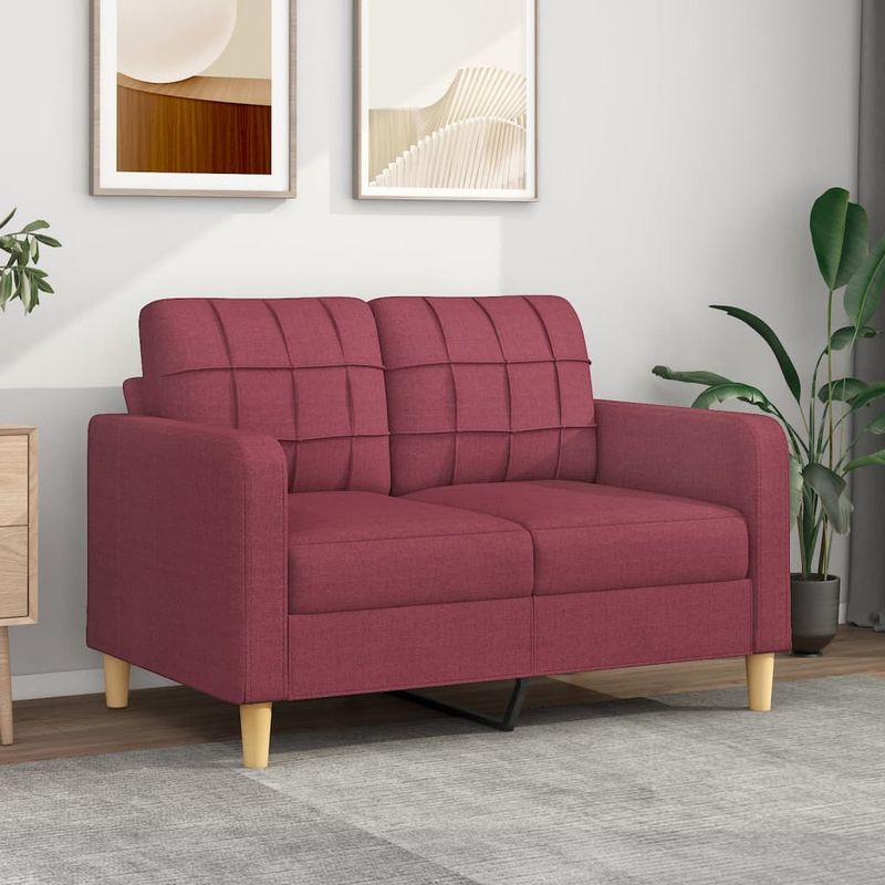 Casa si Gradina - Mobilier - Canapele si coltare - Canapele - Canapea cu 2 locuri, rosu vin, 120 cm, material textil - Infinity.ro