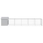 Petshop - Accesorii petshop - Culcusuri si custi - Custi interior si exterior - Cotet pui cu incinta gri deschis 117x609x123 cm otel galvanizat - Infinity.ro
