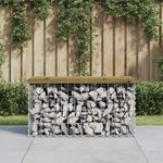 Casa si Gradina - Gradina si terasa - Mobilier exterior - Bancute de gradina - Banca gradina, design gabion, 83x44x42 cm, lemn pin impregnat - Infinity.ro