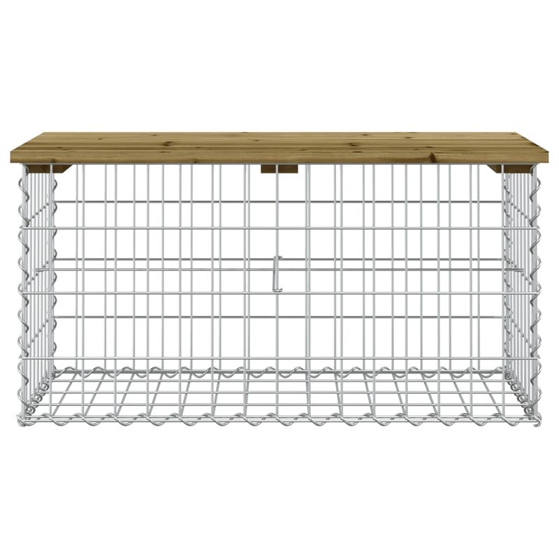 Casa si Gradina - Gradina si terasa - Mobilier exterior - Bancute de gradina - Banca gradina, design gabion, 83x44x42 cm, lemn pin impregnat - Infinity.ro