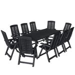Casa si Gradina - Gradina si terasa - Mobilier exterior - Seturi mobila gradina - Set mobilier de exterior, 11 piese, antracit, plastic - Infinity.ro