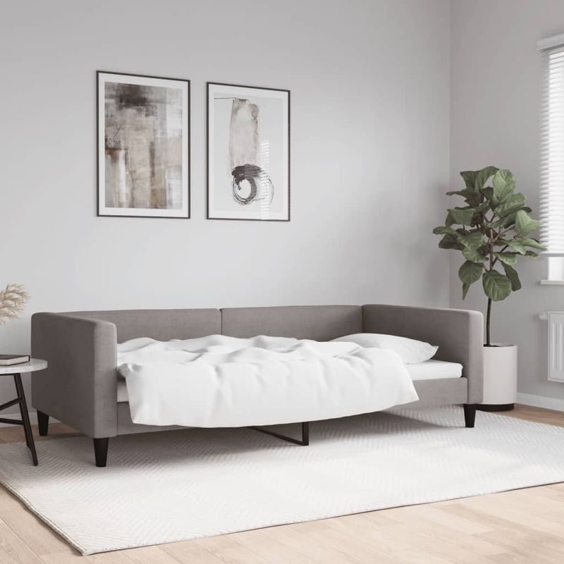Casa si Gradina - Mobilier - Paturi si accesorii - Paturi - Cadru de pat, gri taupe, 100 x 200 cm, material textil - Infinity.ro