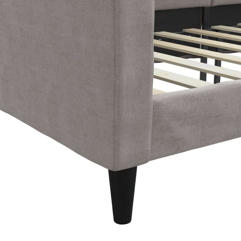 Casa si Gradina - Mobilier - Paturi si accesorii - Paturi - Cadru de pat, gri taupe, 100 x 200 cm, material textil - Infinity.ro