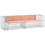 Casa si Gradina - Gradina si terasa - Mobilier exterior - Bancute de gradina - Banca de gradina cu gabion, 244x71x65,5 cm, lemn masiv Douglas - Infinity.ro