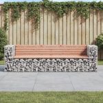 Casa si Gradina - Gradina si terasa - Mobilier exterior - Bancute de gradina - Banca de gradina cu gabion, 244x71x65,5 cm, lemn masiv Douglas - Infinity.ro