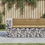 Casa si Gradina - Gradina si terasa - Mobilier exterior - Bancute de gradina - Banca de gradina design gabion 122x71x65,5cm lemn pin impregnat - Infinity.ro