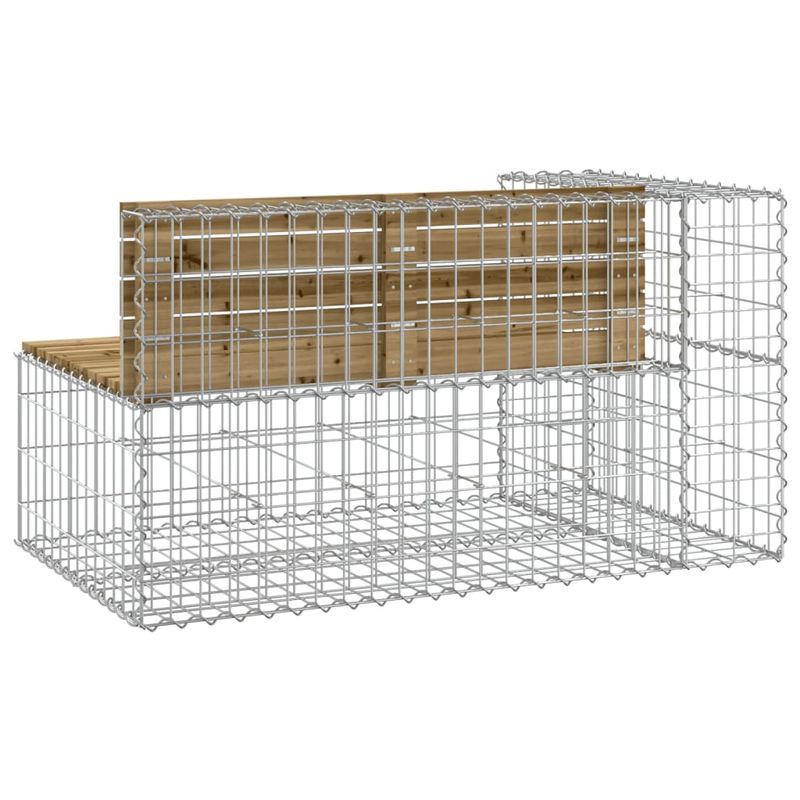 Casa si Gradina - Gradina si terasa - Mobilier exterior - Bancute de gradina - Banca de gradina design gabion 122x71x65,5cm lemn pin impregnat - Infinity.ro