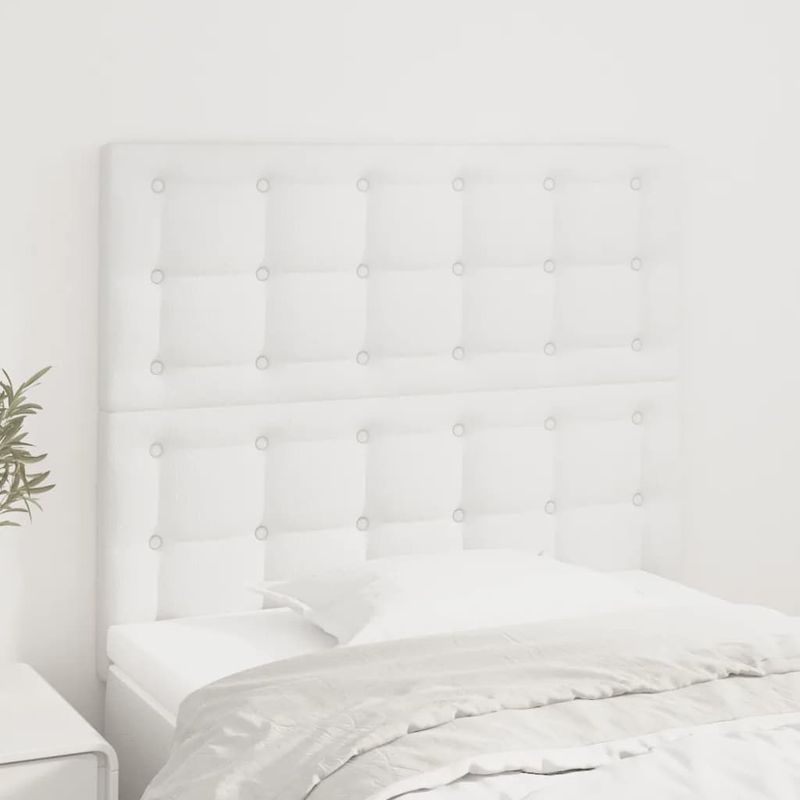 Casa si Gradina - Mobilier - Paturi si accesorii - Accesorii paturi - Tablii de pat, 2 buc, alb, 90x5x78/88 cm, piele ecologica - Infinity.ro