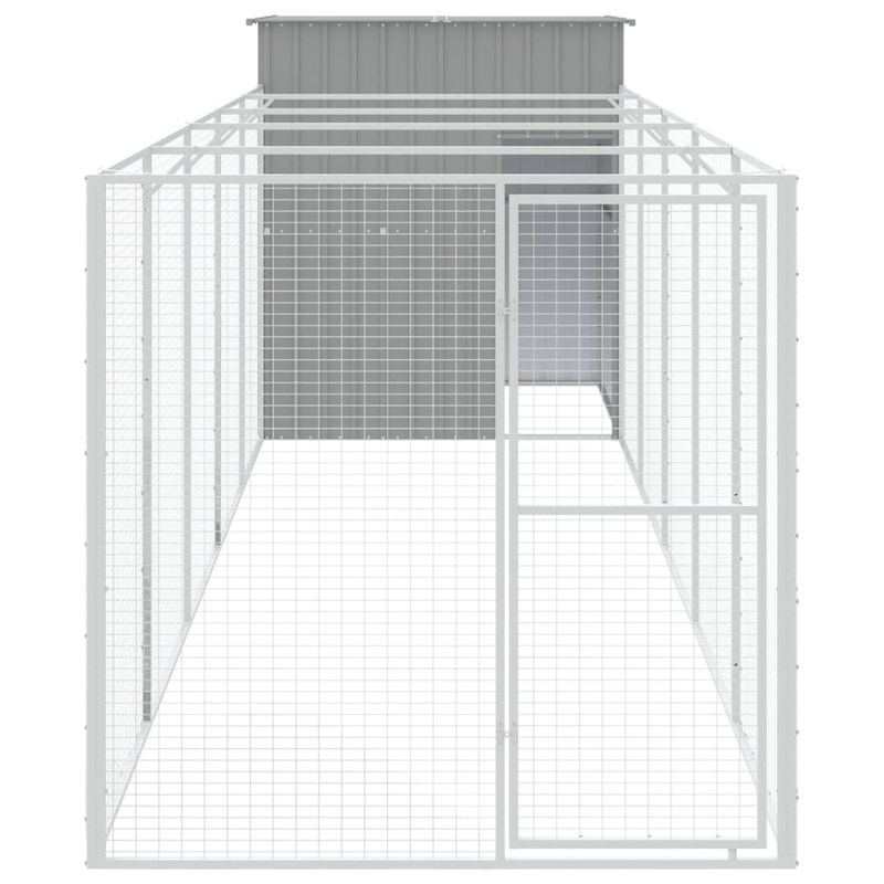 Petshop - Accesorii petshop - Culcusuri si custi - Custi interior si exterior - Cusca de caine & tarc gri deschis 165x659x181cm otel galvanizat - Infinity.ro