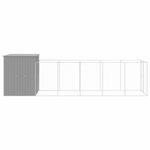 Petshop - Accesorii petshop - Culcusuri si custi - Custi interior si exterior - Cusca de caine & tarc gri deschis 165x659x181cm otel galvanizat - Infinity.ro