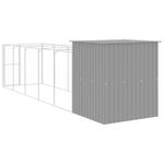 Petshop - Accesorii petshop - Culcusuri si custi - Custi interior si exterior - Cusca de caine & tarc gri deschis 165x659x181cm otel galvanizat - Infinity.ro