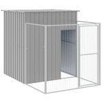 Petshop - Accesorii petshop - Culcusuri si custi - Custi interior si exterior - Cusca de caine & tarc gri deschis 165x659x181cm otel galvanizat - Infinity.ro