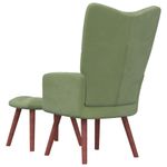 Casa si Gradina - Mobilier - Scaune si fotolii - Fotolii - Fotoliu de relaxare cu taburet, verde deschis, catifea - Infinity.ro