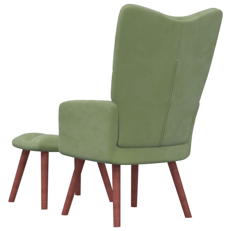 Casa si Gradina - Mobilier - Scaune si fotolii - Fotolii - Fotoliu de relaxare cu taburet, verde deschis, catifea - Infinity.ro