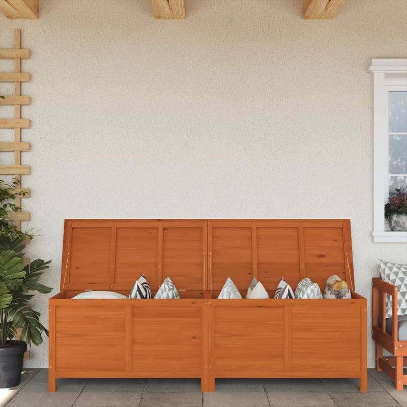 Casa si Gradina - Gradina si terasa - Mobilier exterior - Dulapuri si lazi depozitare exterior - Lada depozitare gradina maro 198,5x50x56,5 cm lemn masiv brad - Infinity.ro