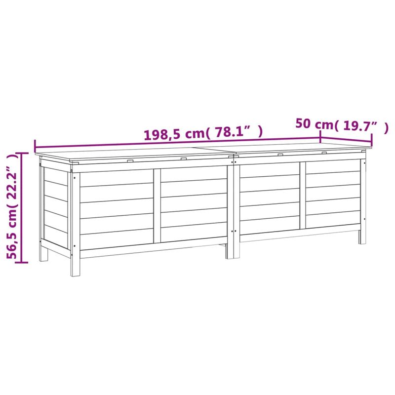 Casa si Gradina - Gradina si terasa - Mobilier exterior - Dulapuri si lazi depozitare exterior - Lada depozitare gradina maro 198,5x50x56,5 cm lemn masiv brad - Infinity.ro