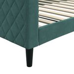 Casa si Gradina - Mobilier - Paturi si accesorii - Paturi - Cadru de pat, verde inchis, 100x200 cm, catifea - Infinity.ro