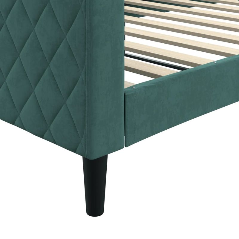Casa si Gradina - Mobilier - Paturi si accesorii - Paturi - Cadru de pat, verde inchis, 100x200 cm, catifea - Infinity.ro