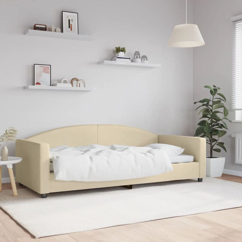 Casa si Gradina - Mobilier - Paturi si accesorii - Paturi - Pat de zi, crem, 90x200 cm, material textil - Infinity.ro