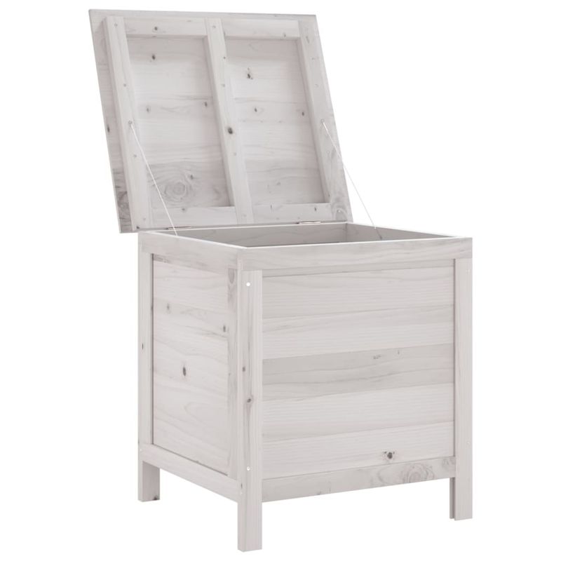 Casa si Gradina - Gradina si terasa - Mobilier exterior - Dulapuri si lazi depozitare exterior - Lada depozitare de gradina alb 50x49x56,5 cm lemn masiv de brad - Infinity.ro