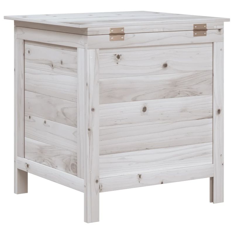 Casa si Gradina - Gradina si terasa - Mobilier exterior - Dulapuri si lazi depozitare exterior - Lada depozitare de gradina alb 50x49x56,5 cm lemn masiv de brad - Infinity.ro