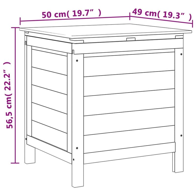 Casa si Gradina - Gradina si terasa - Mobilier exterior - Dulapuri si lazi depozitare exterior - Lada depozitare de gradina alb 50x49x56,5 cm lemn masiv de brad - Infinity.ro