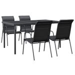 Casa si Gradina - Gradina si terasa - Mobilier exterior - Seturi mobila gradina - Set mobilier de gradina, 5 piese, negru, otel si textilena - Infinity.ro