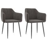 Casa si Gradina - Mobilier - Scaune si fotolii - Scaune - Scaune de bucatarie, 2 buc., gri inchis, catifea - Infinity.ro