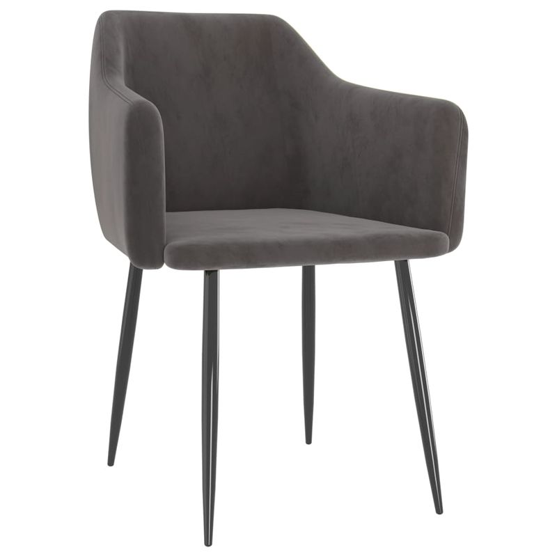 Casa si Gradina - Mobilier - Scaune si fotolii - Scaune - Scaune de bucatarie, 2 buc., gri inchis, catifea - Infinity.ro