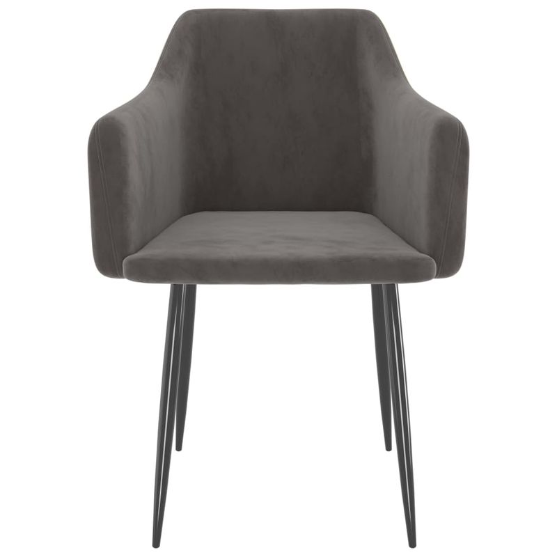Casa si Gradina - Mobilier - Scaune si fotolii - Scaune - Scaune de bucatarie, 2 buc., gri inchis, catifea - Infinity.ro