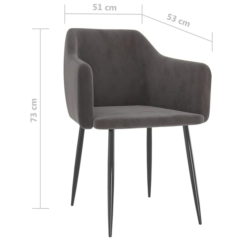 Casa si Gradina - Mobilier - Scaune si fotolii - Scaune - Scaune de bucatarie, 2 buc., gri inchis, catifea - Infinity.ro