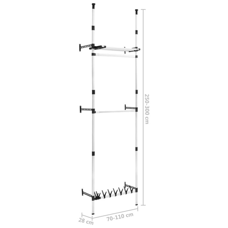 Casa si Gradina - Mobilier - Dulapuri si sifoniere - Sifoniere - Sistem sifonier telescopic, cu bare si raft, aluminiu - Infinity.ro
