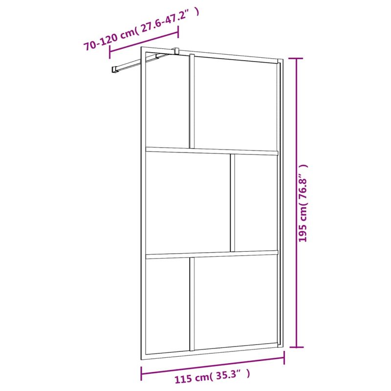 Casa si Gradina - Sanitare - Cazi si cabine de dus - Paravane si usi - Paravan de dus walk-in auriu 115x195 cm sticla ESG transparenta - Infinity.ro