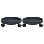 Casa si Gradina - Gradinarit si plante - Plante si ghivece - Ghivece si suporturi - Carucioare pentru plante cu roti 2 buc. gri diametru 34cm 35kg - Infinity.ro