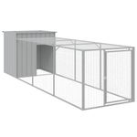 Petshop - Accesorii petshop - Culcusuri si custi - Custi interior si exterior - Cotet pui cu incinta gri deschis 110x405x110 cm otel galvanizat - Infinity.ro